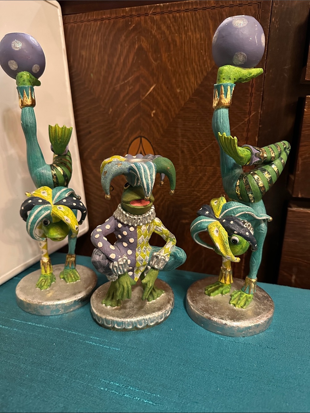 Dept 56 Kringles Whimsical Green Frog Jester Figurine